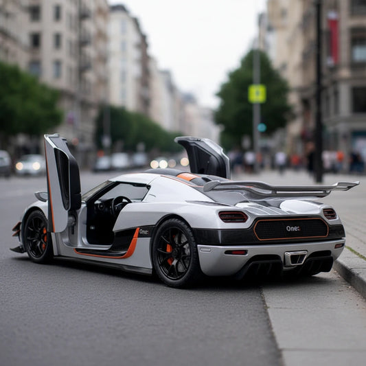 Koenigsegg One:1 1:24 – ekstremalny hipersamochód model kolekcjonerski z LED