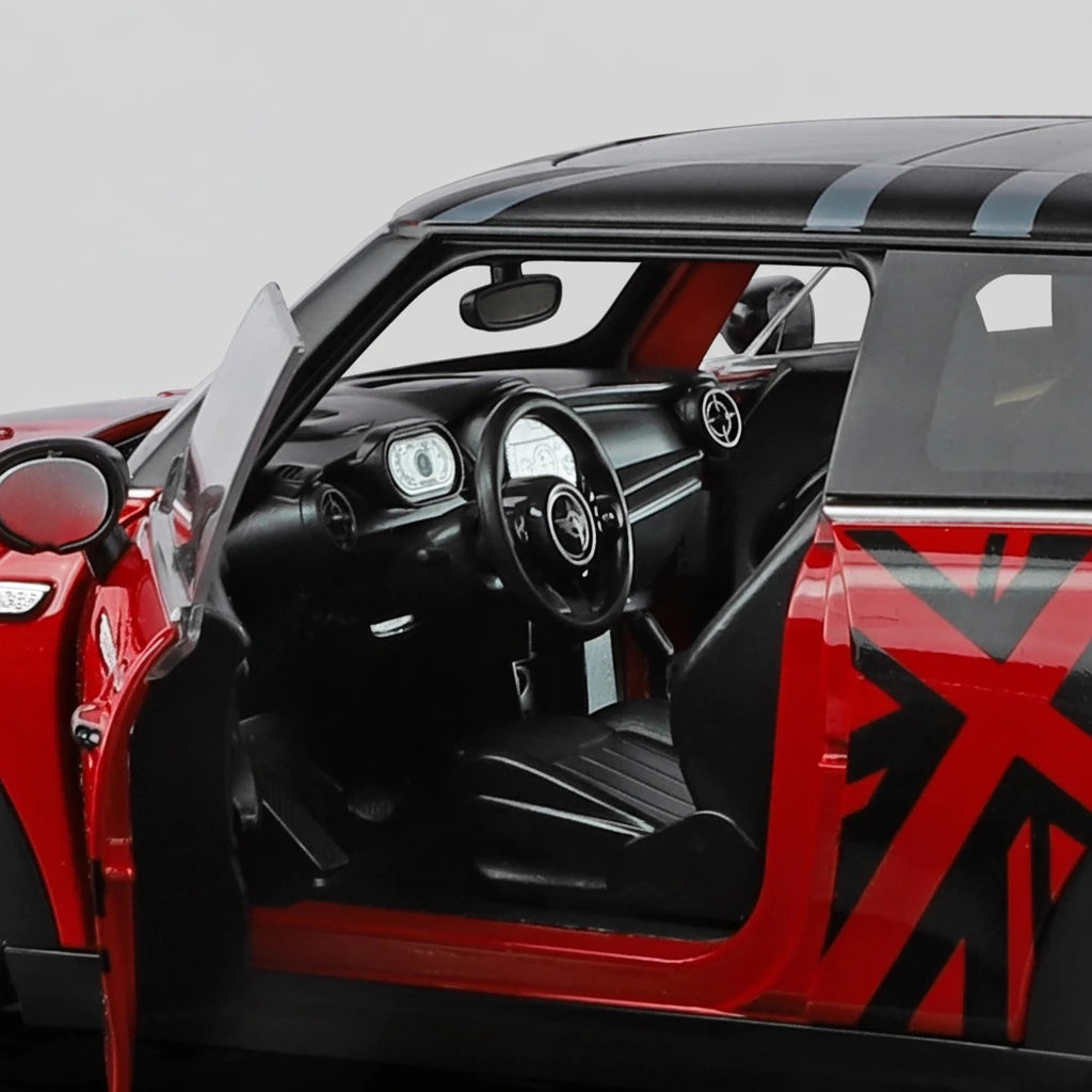 Mini Cooper S 1:24 – stylowy hatchback metalowy model kolekcjonerski z LED