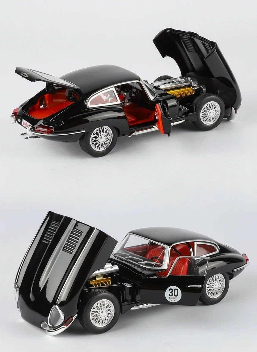 Jaguar E-Type 1:24 – metalowy model kolekcjonerski z oświetleniem LED