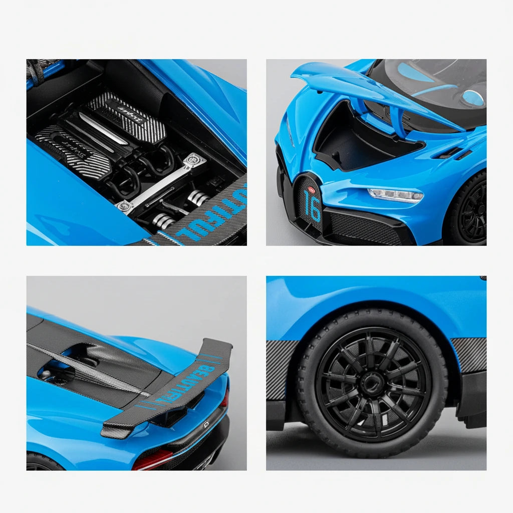 Bugatti Chiron 1:24 – hipersamochód model kolekcjonerski z LED