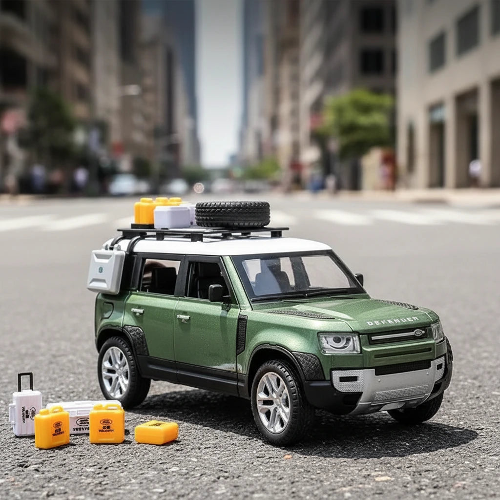 Land Rover Defender 1:24 – terenowy klasyk model kolekcjonerski z LED
