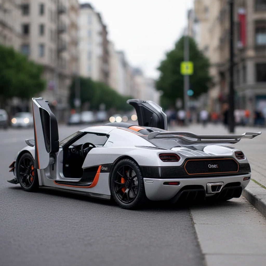 Koenigsegg One:1 1:24 – ekstremalny hipersamochód model kolekcjonerski z LED