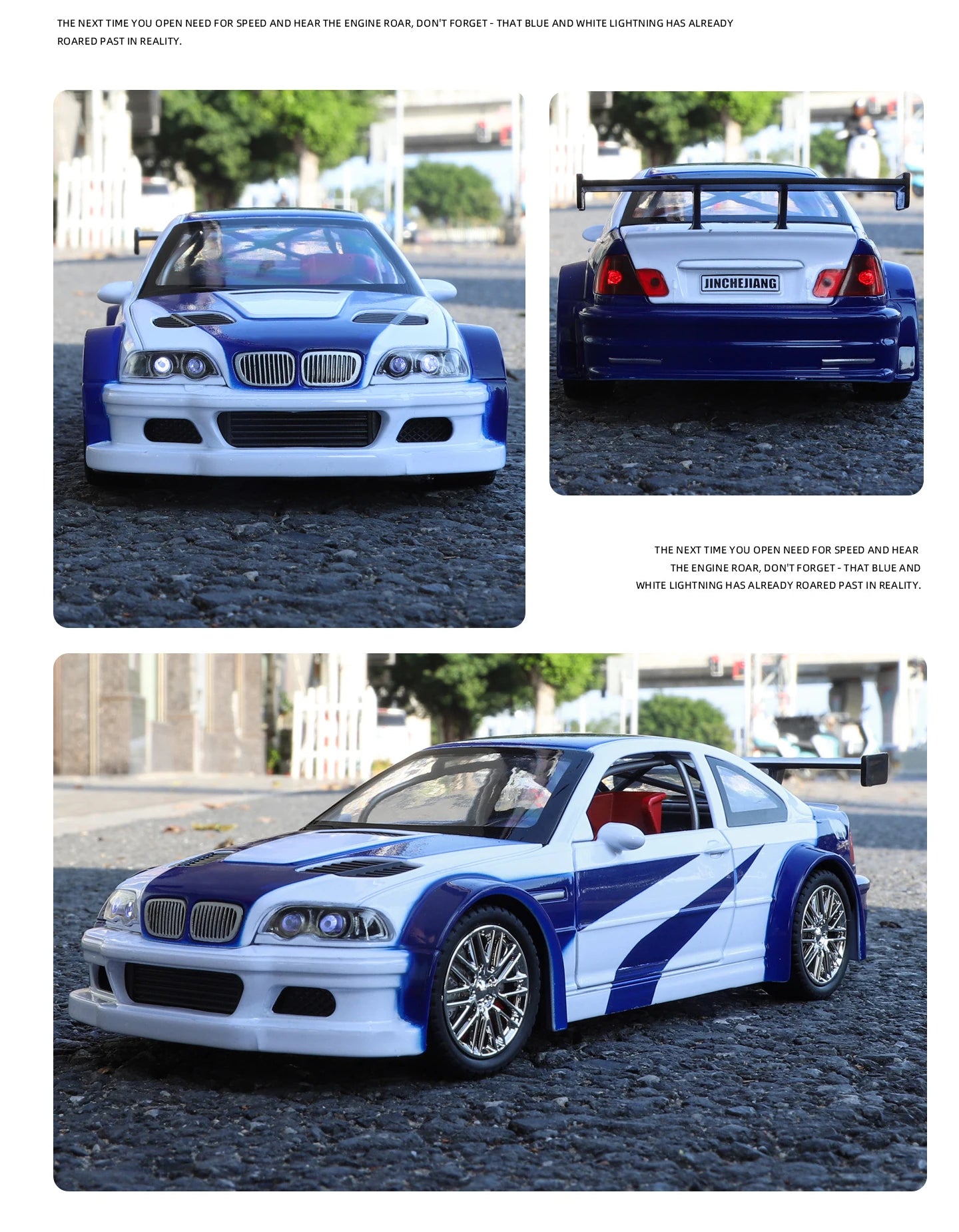 BMW M3 GTR (E46) 1:24 – kultowy model wyścigowy z LED