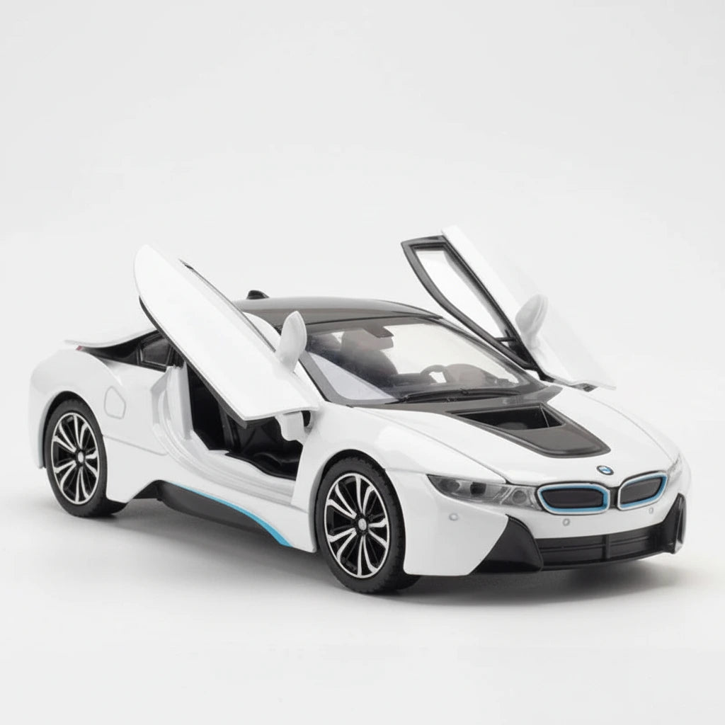 BMW i8 1:24 – futurystyczny sportowy model kolekcjonerski z LED