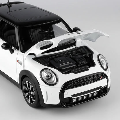 Mini Cooper S 1:24 – stylowy hatchback metalowy model kolekcjonerski z LED