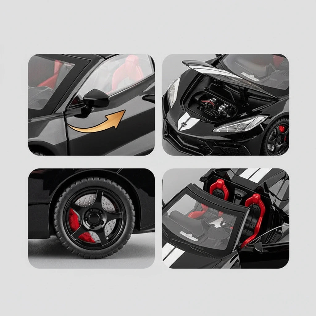 Chevrolet Corvette C8 1:24 – nowoczesny supercar model z LED