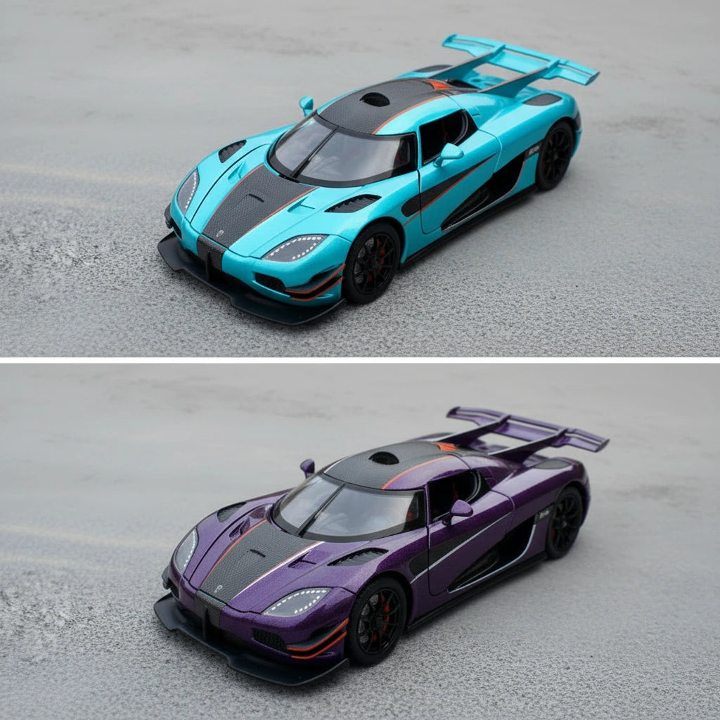 Koenigsegg One:1 1:24 – ekstremalny hipersamochód model kolekcjonerski z LED