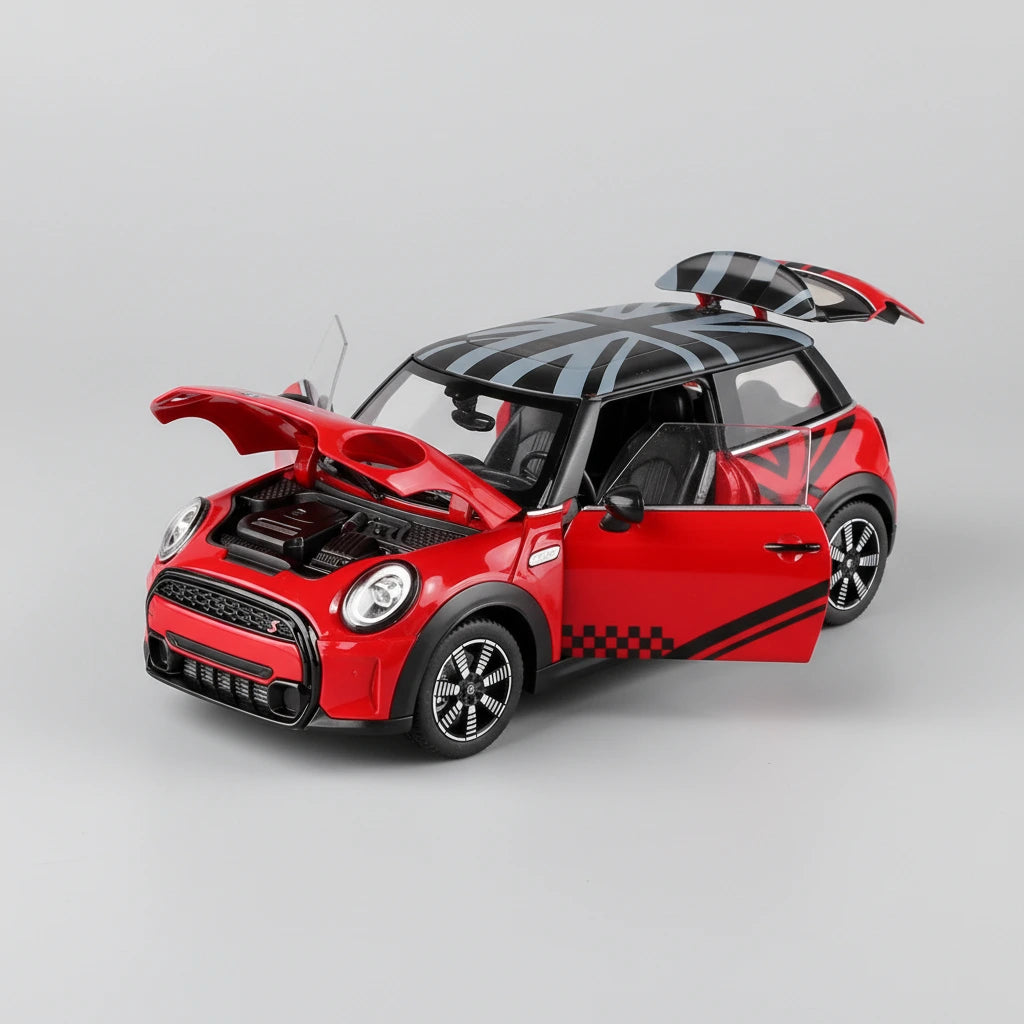 Mini Cooper S 1:24 – stylowy hatchback metalowy model kolekcjonerski z LED