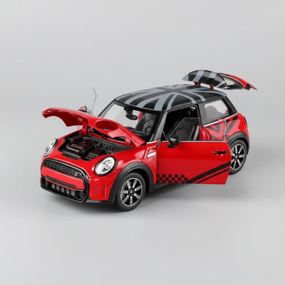 Mini Cooper S 1:24 – stylowy hatchback metalowy model kolekcjonerski z LED