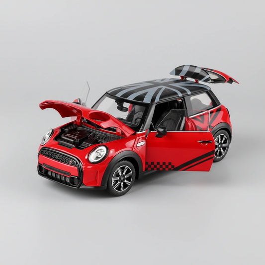 Mini Cooper S 1:24 – stylowy hatchback metalowy model kolekcjonerski z LED