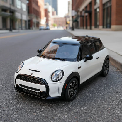 Mini Cooper S 1:24 – stylowy hatchback metalowy model kolekcjonerski z LED