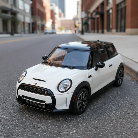 Mini Cooper S 1:24 – stylowy hatchback metalowy model kolekcjonerski z LED