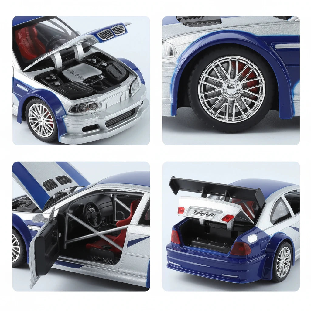 BMW M3 GTR (E46) 1:24 – kultowy model wyścigowy z LED