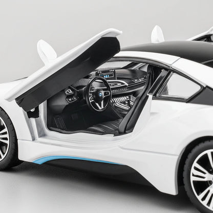 BMW i8 1:24 – futurystyczny sportowy model kolekcjonerski z LED