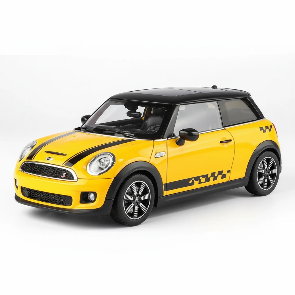 Mini Cooper S 1:24 – stylowy hatchback metalowy model kolekcjonerski z LED