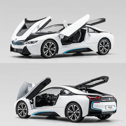 BMW i8 1:24 – futurystyczny sportowy model kolekcjonerski z LED