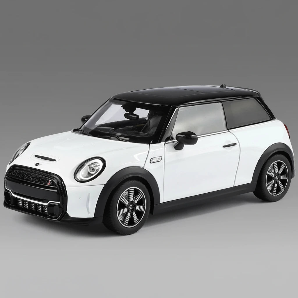 Mini Cooper S 1:24 – stylowy hatchback metalowy model kolekcjonerski z LED